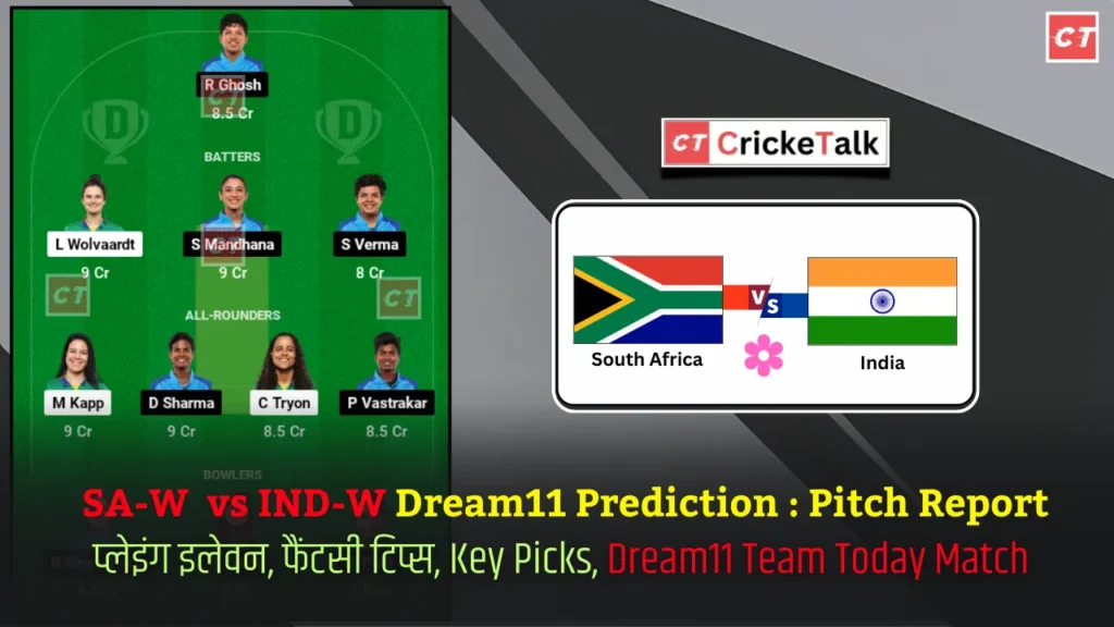 SA-W vs IND-W Dream11 Prediction Pitch Report
