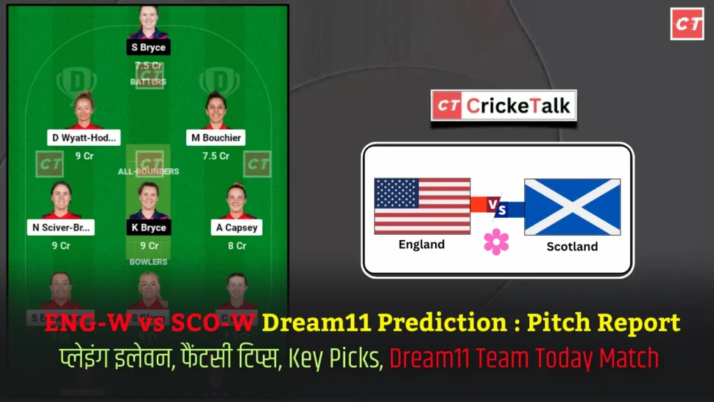England vs Scotland Women, EN-w vs SCO-W, ENG-W vs SCO-W Dream11 Prediction Pitch Report